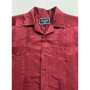 EUC Men's Saxifon Short Sleeve Guayabera Shirt Siz